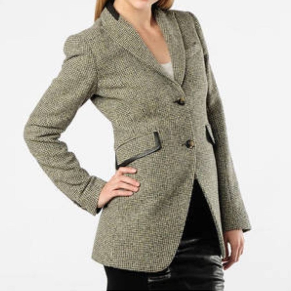 Theory Women's Multi-Colored Tweed Virgin Wool Blazer Sz 4